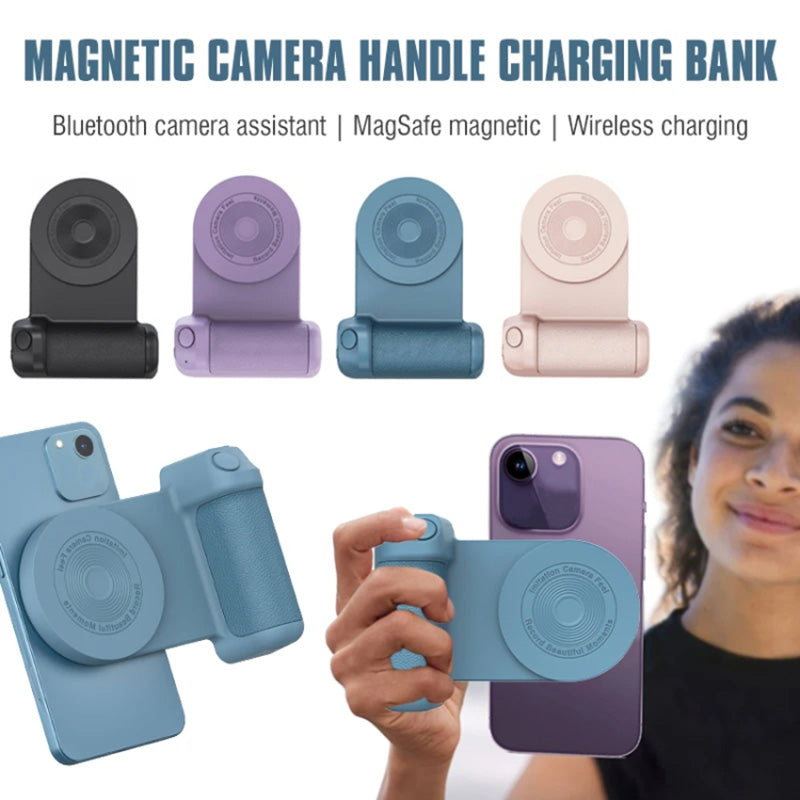 Camera-Shaped Bluetooth Phone Holder Handle Desktop Magnetic Rotating Phone Stand