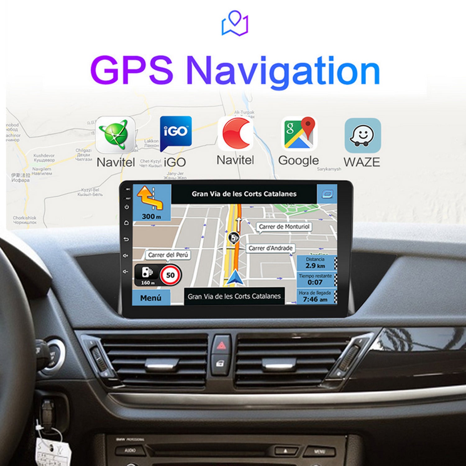 R-910B 1+16GB 10-inch Android 12 GPS Navigation Car Multimedia Player + 12-LED Rearview Camera