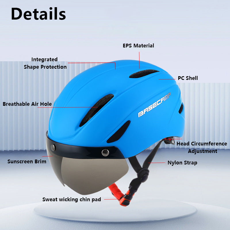 BACECAMP BC001 Cycling Safety Helmet with Integrated Goggles Motorcycle Helmet