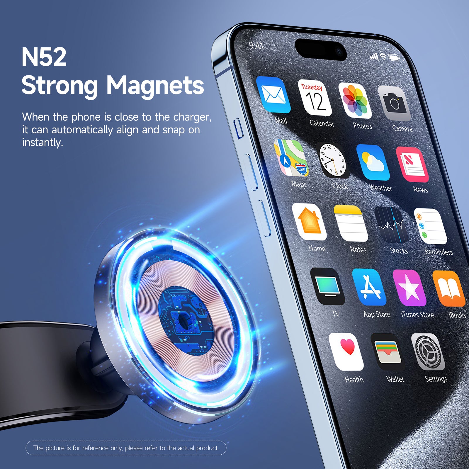 DUZZONA V3 Magnetic Wireless Car Charger Suction Cup Mount Phone Holder