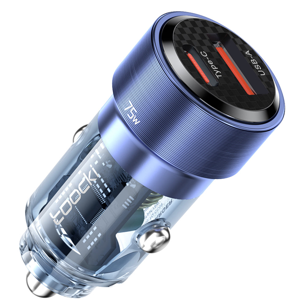 TOOCKI TQ-CC09 PD 45W Fast Car Charger USB-A+Type-C Cigarette Lighter Adapter Car Plug