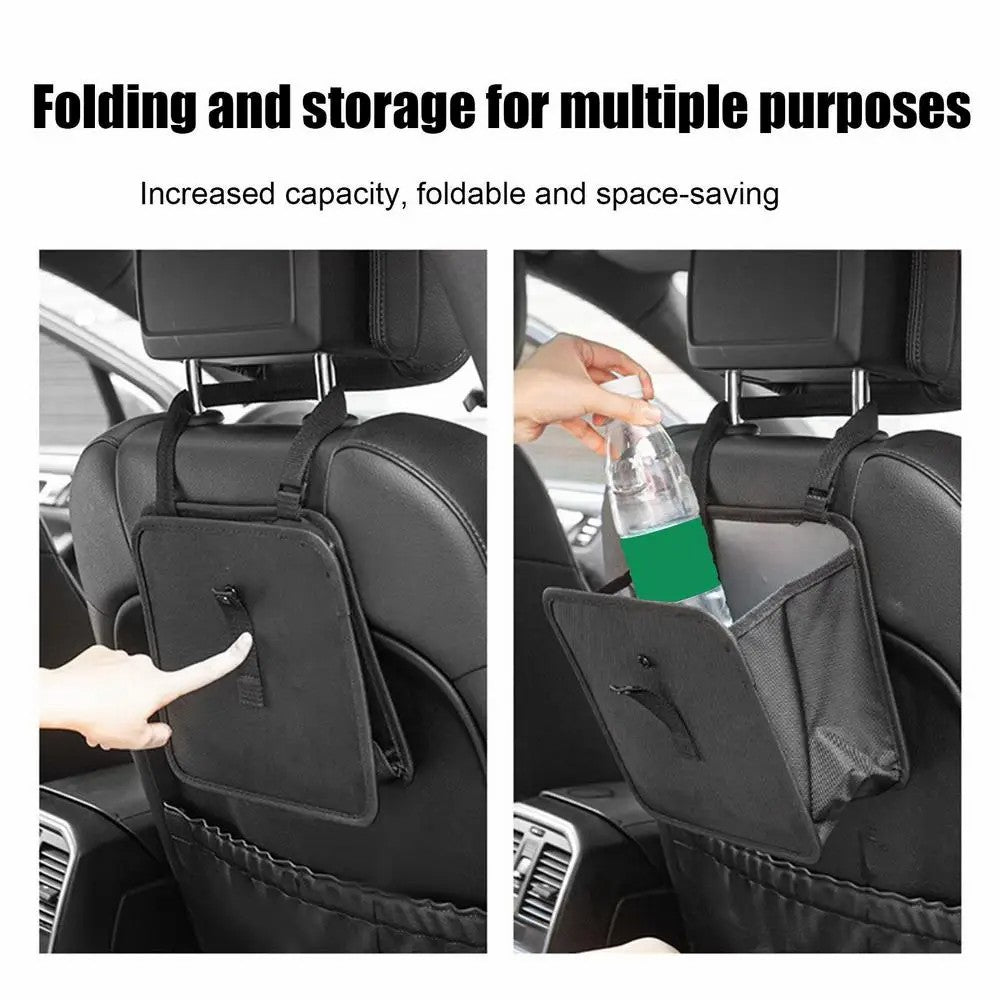 L1294 Foldable Car Trash Holder Storage Bag Vehicle Seat Back Oxford Cloth Trash Bin