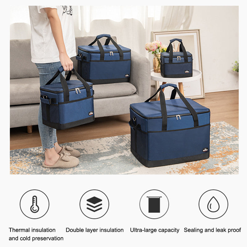 68L Portable Car Outdoor Picnic Cooler Bag Waterproof Insulation Fruit Drink Carrying Bag