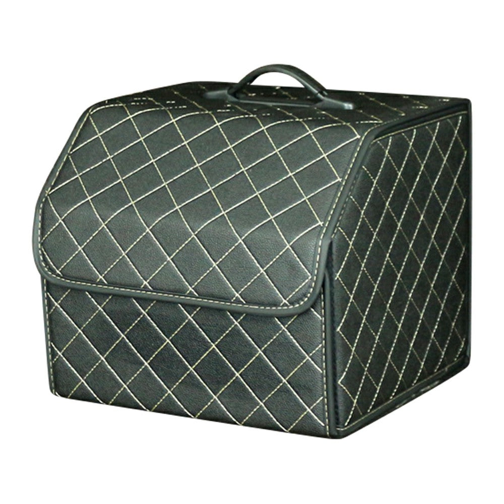 10006 Foldable Car Trunk Organizer Container Leather Storage Box, Small Size