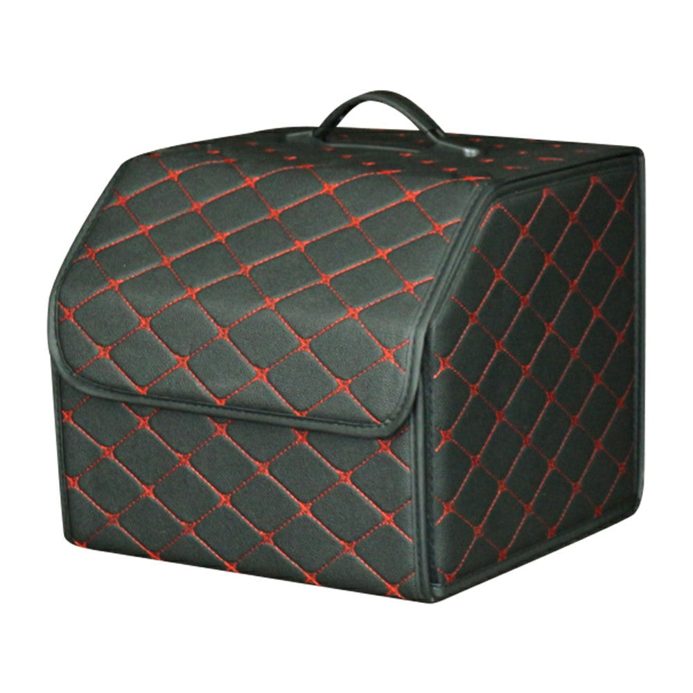 10006 Foldable Car Trunk Organizer Container Leather Storage Box, Small Size