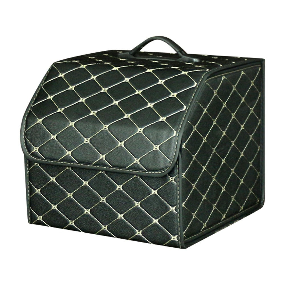 10006 Foldable Car Trunk Organizer Container Leather Storage Box, Small Size