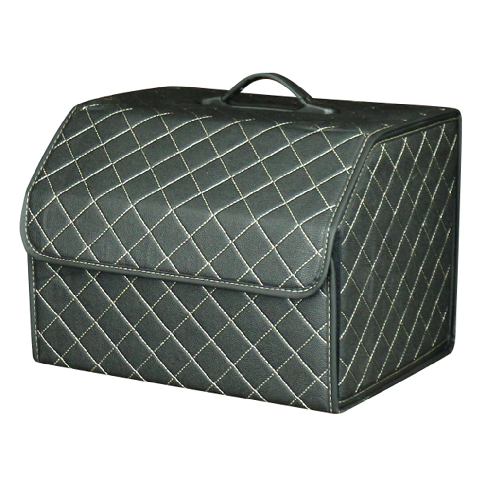 10006 Car Trunk Stuff Organizing Container Foldable Leather Storage Box, Medium Size