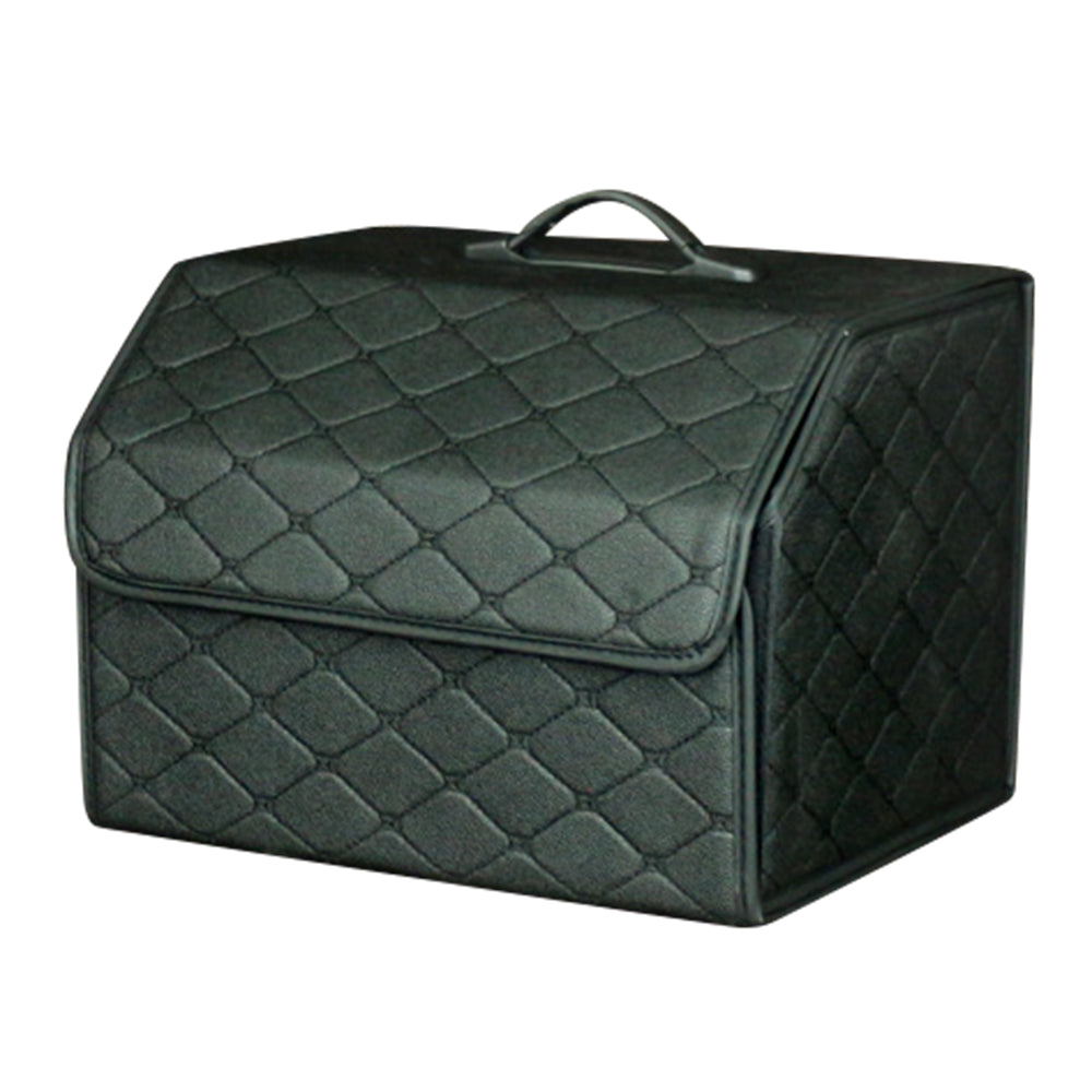 10006 Car Trunk Stuff Organizing Container Foldable Leather Storage Box, Medium Size