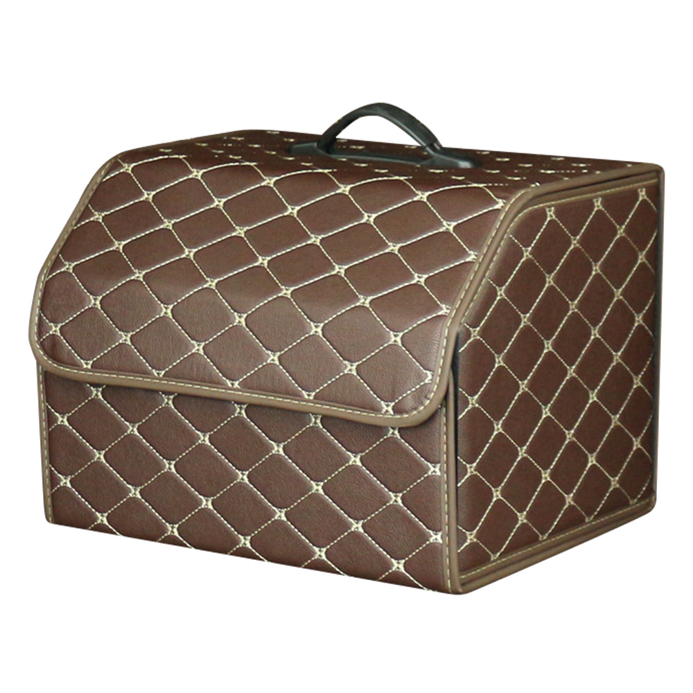 10006 Car Trunk Stuff Organizing Container Foldable Leather Storage Box, Medium Size