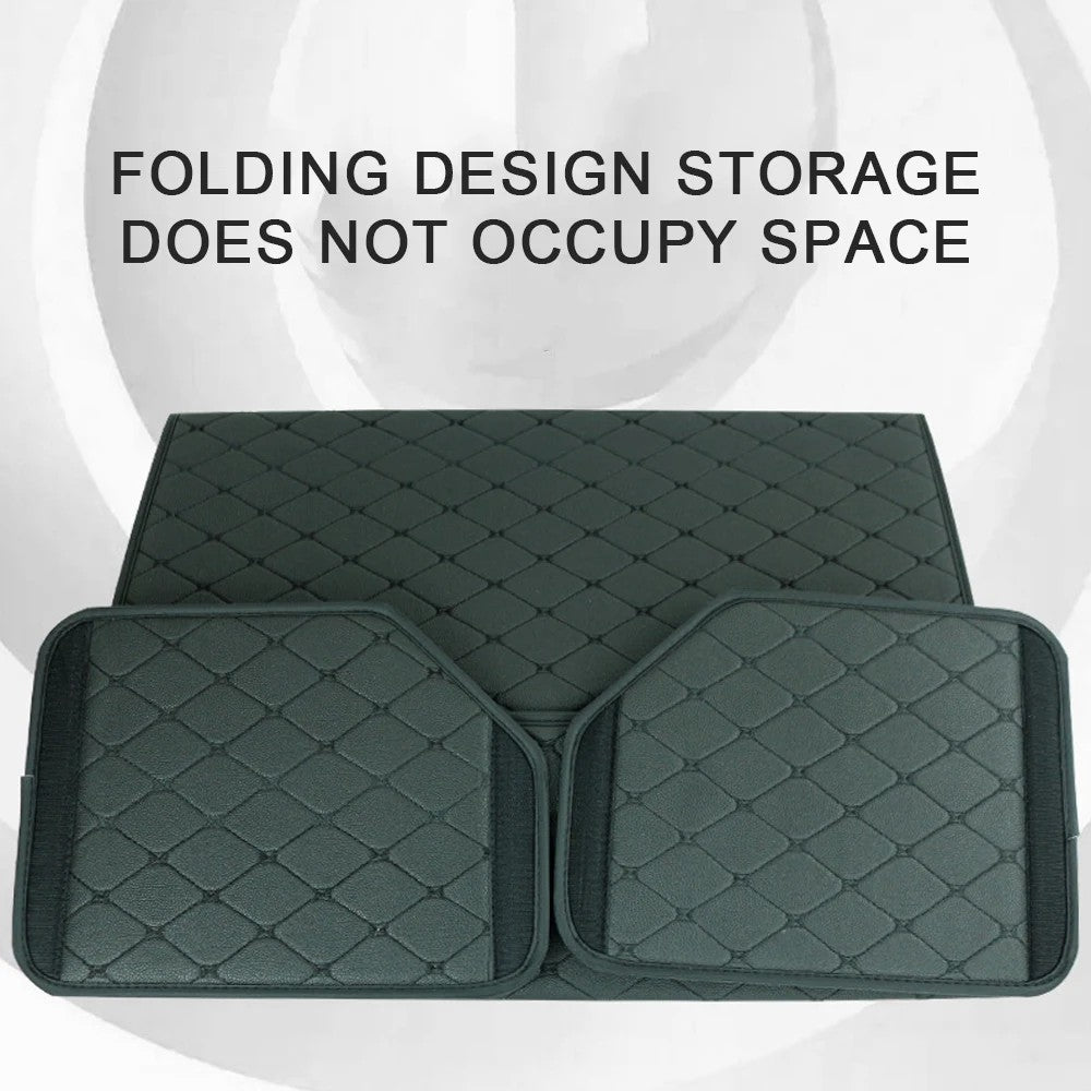 10006 Car Trunk Folding Leather Storage Box with Rubber Handle, Large Size