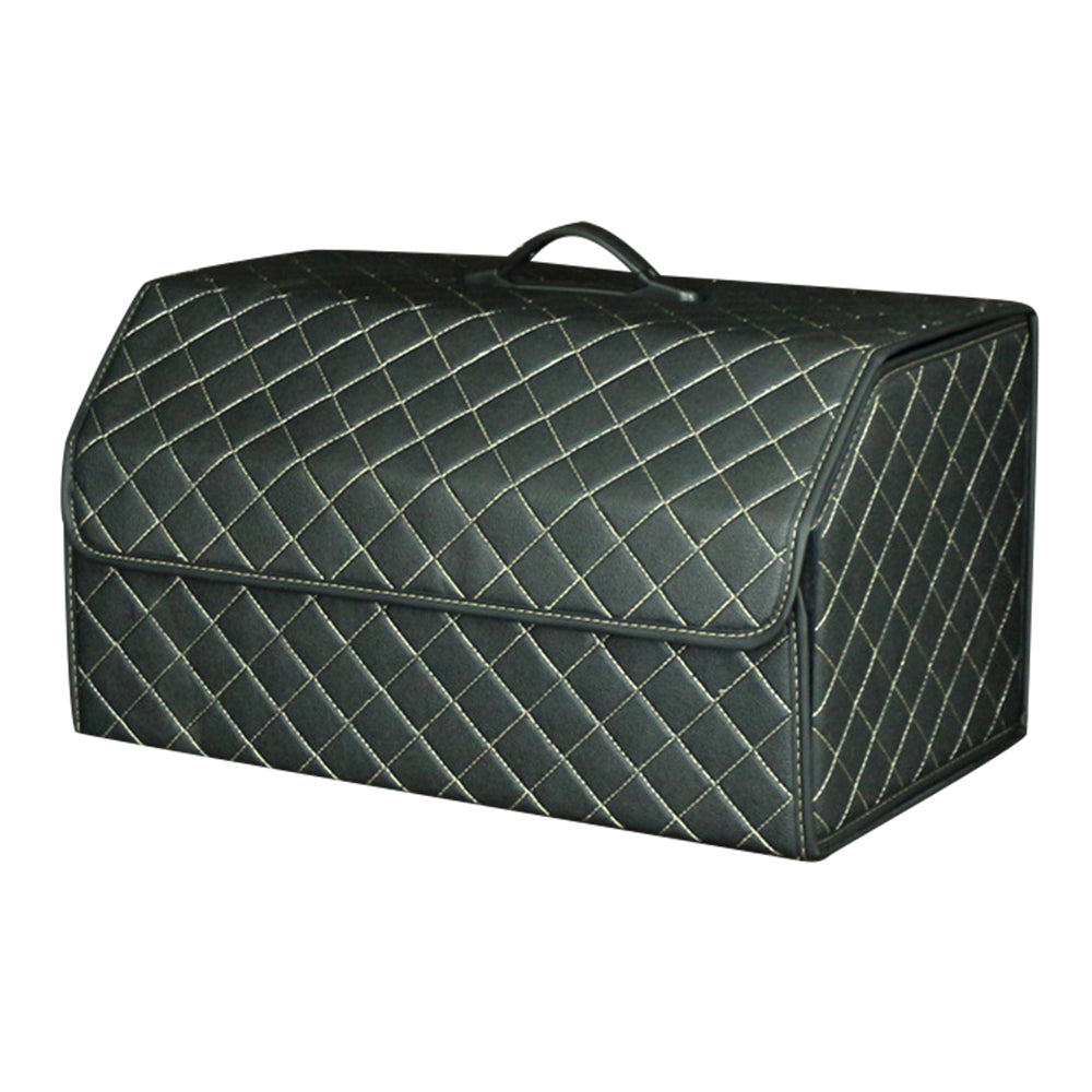 10006 Car Trunk Folding Leather Storage Box with Rubber Handle, Large Size