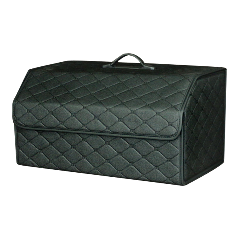 10006 Car Trunk Folding Leather Storage Box with Rubber Handle, Large Size
