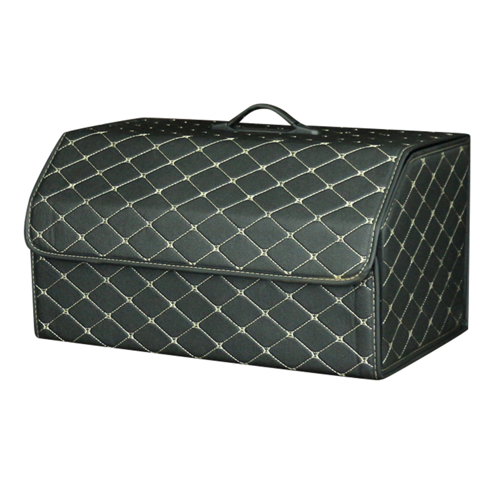 10006 Car Trunk Folding Leather Storage Box with Rubber Handle, Large Size
