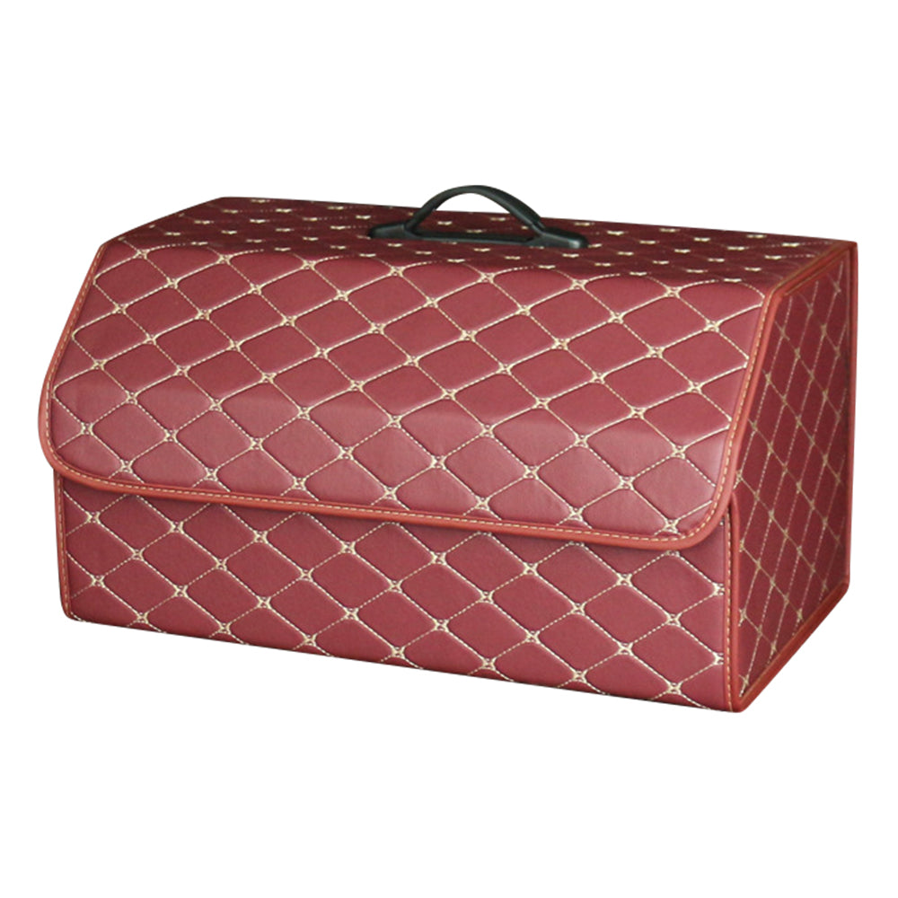 10006 Car Trunk Folding Leather Storage Box with Rubber Handle, Large Size