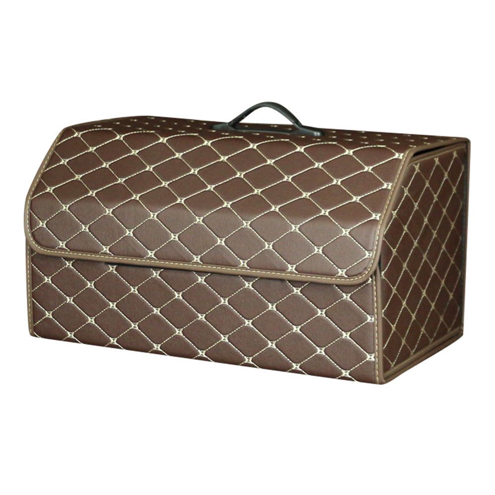 10006 Car Trunk Folding Leather Storage Box with Rubber Handle, Large Size