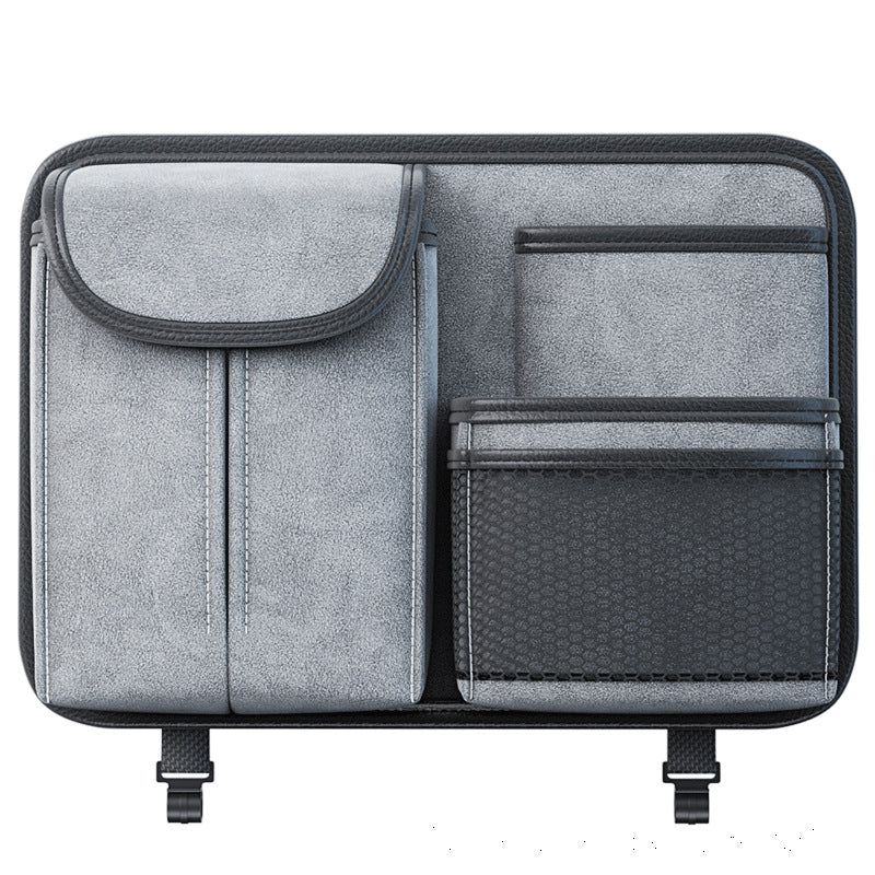 Sheepskin Leather Car Seat Back Organizer Tissue Holder Multi-function Storage Bag