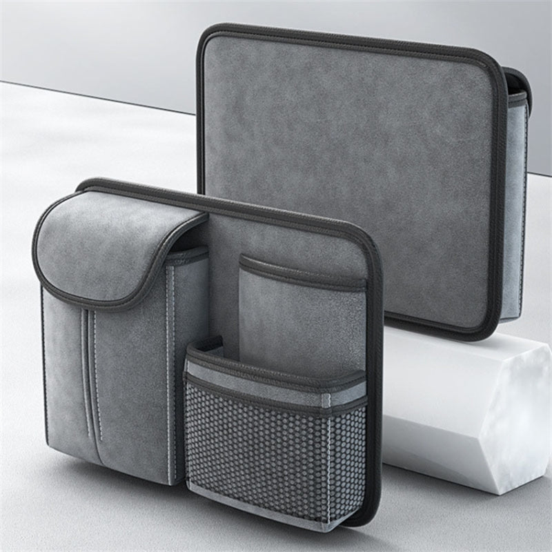Sheepskin Leather Car Seat Back Organizer Tissue Holder Multi-function Storage Bag