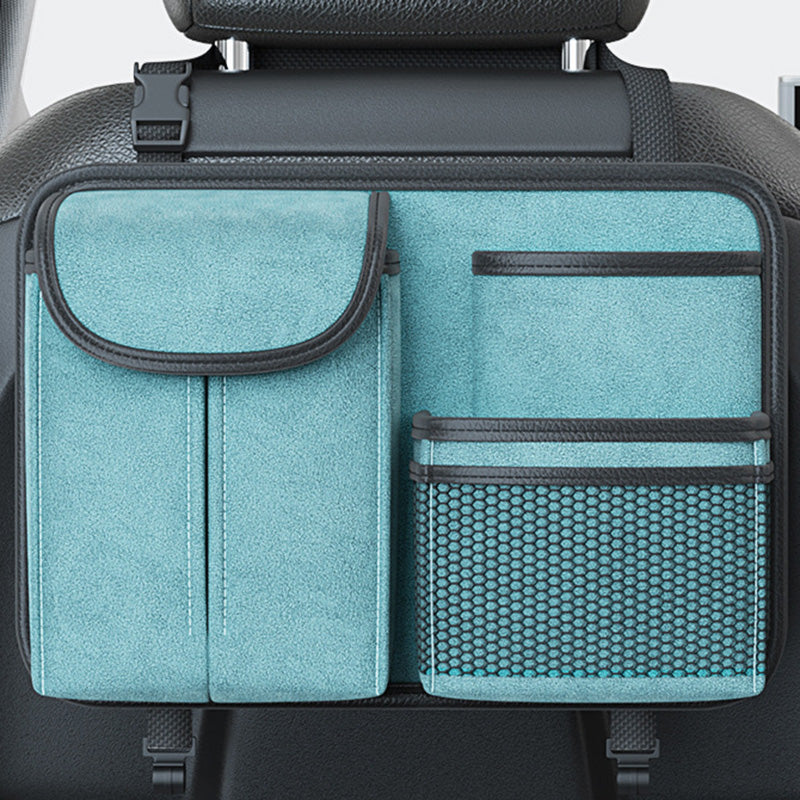 Sheepskin Leather Car Seat Back Organizer Tissue Holder Multi-function Storage Bag