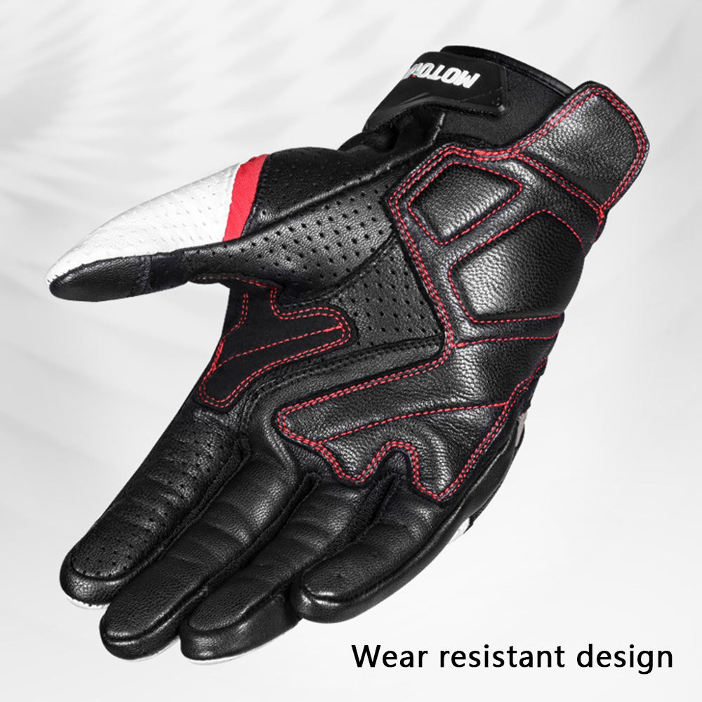 MOTOWOLF MDL0305 1 Pair Motorcycle Gloves Sheepskin+Cowhide Leather Breathable Full Finger Mittens