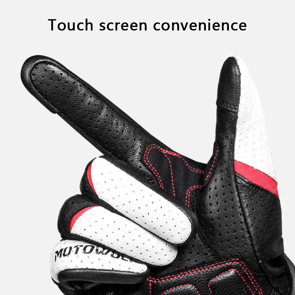 MOTOWOLF MDL0305 1 Pair Motorcycle Gloves Sheepskin+Cowhide Leather Breathable Full Finger Mittens