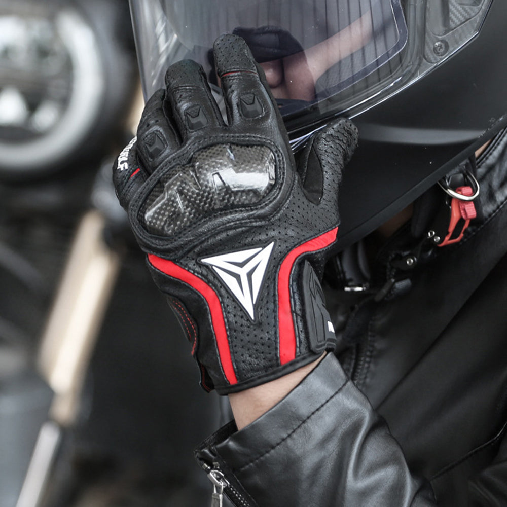 MOTOWOLF MDL0305 1 Pair Motorcycle Gloves Sheepskin+Cowhide Leather Breathable Full Finger Mittens