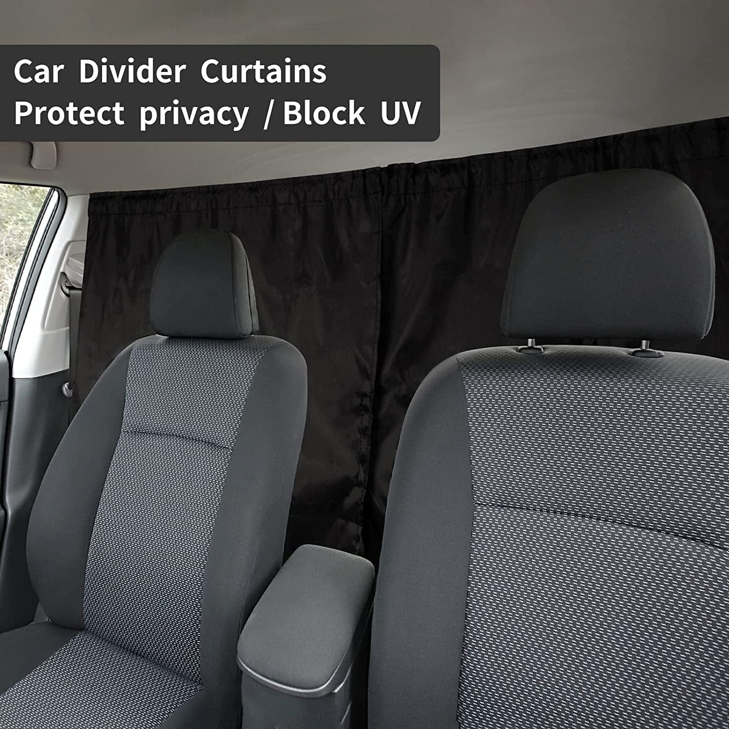 Single Layer 190T Pongee Privacy Protection Car Partition Curtain with 2 Rear Window Curtains