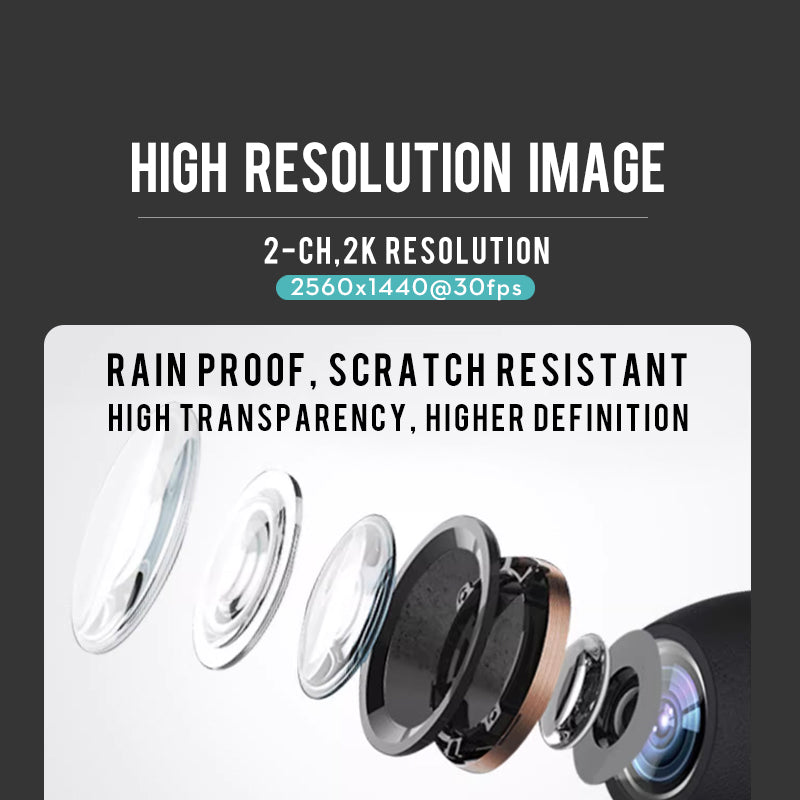 S30 Motorcycle Dash Cam Sport Driving Recorder Dash Cam Dual 2K Motorbike Camera Loop Recording