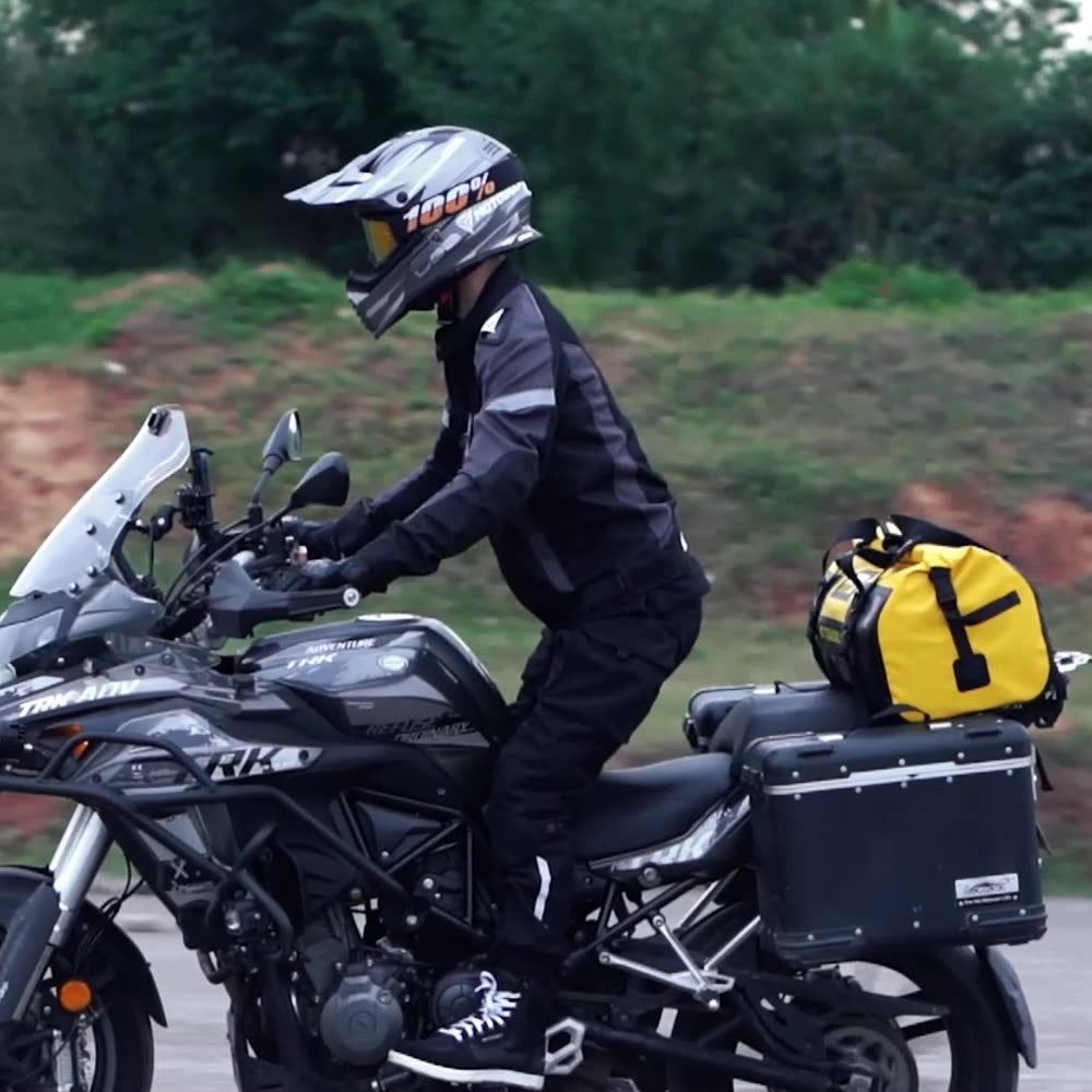 MOTOCENTRIC 40L Motorbike Rear Seat Pack Large Capacity Waterproof PVC Motorcycle Tail Bag
