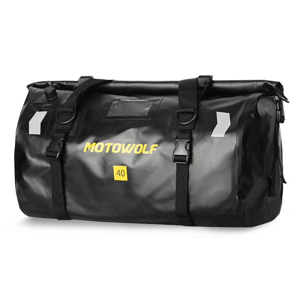 MOTOCENTRIC 40L Motorbike Rear Seat Pack Large Capacity Waterproof PVC Motorcycle Tail Bag