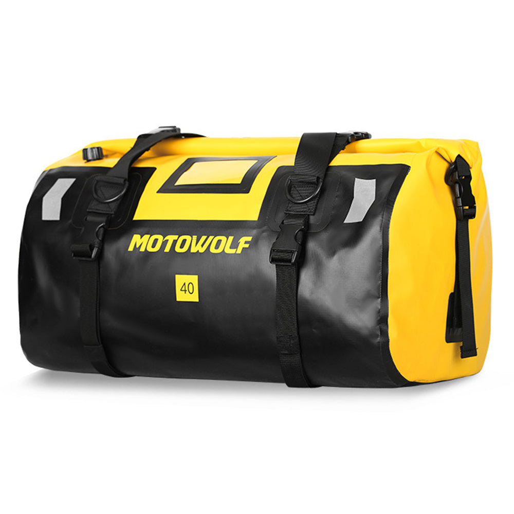 MOTOCENTRIC 40L Motorbike Rear Seat Pack Large Capacity Waterproof PVC Motorcycle Tail Bag