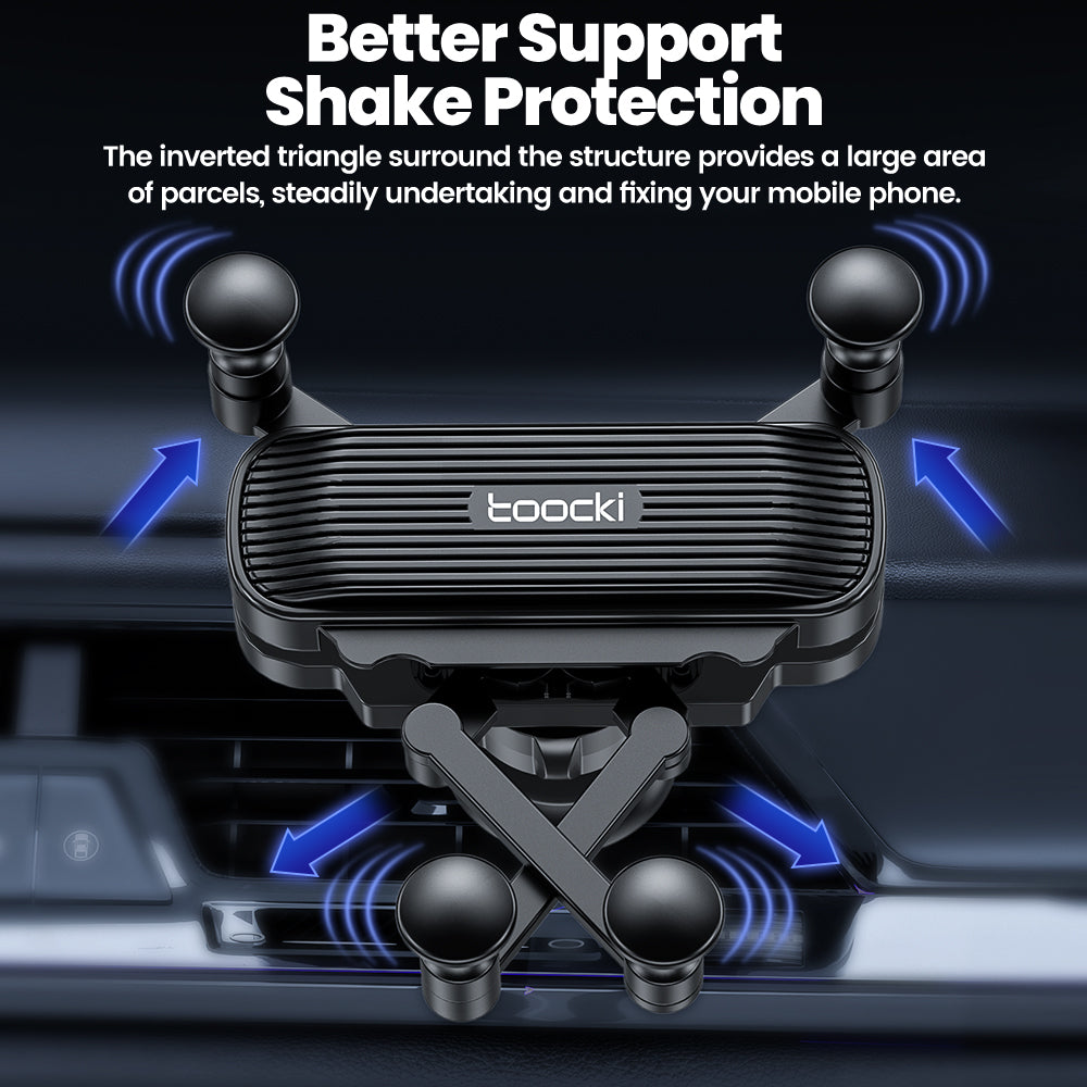 TOOCKI TQ-ZJ04 Gravity Sensing Car Air Outlet Clip Phone Holder Bracket