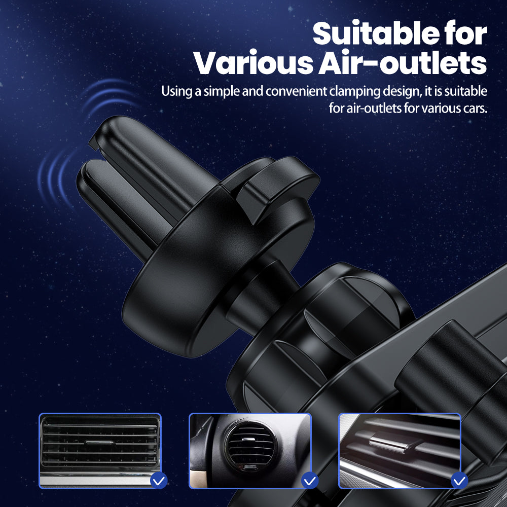 TOOCKI TQ-ZJ04 Gravity Sensing Car Air Outlet Clip Phone Holder Bracket