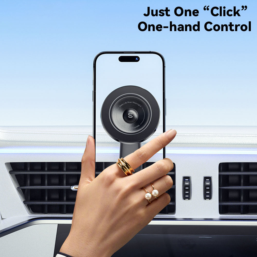 ESSAGER ES-ZJ27 Long Arm Style Magnetic Car Air Vent Phone Holder 360 Degrees Rotation Cellphone Bracket