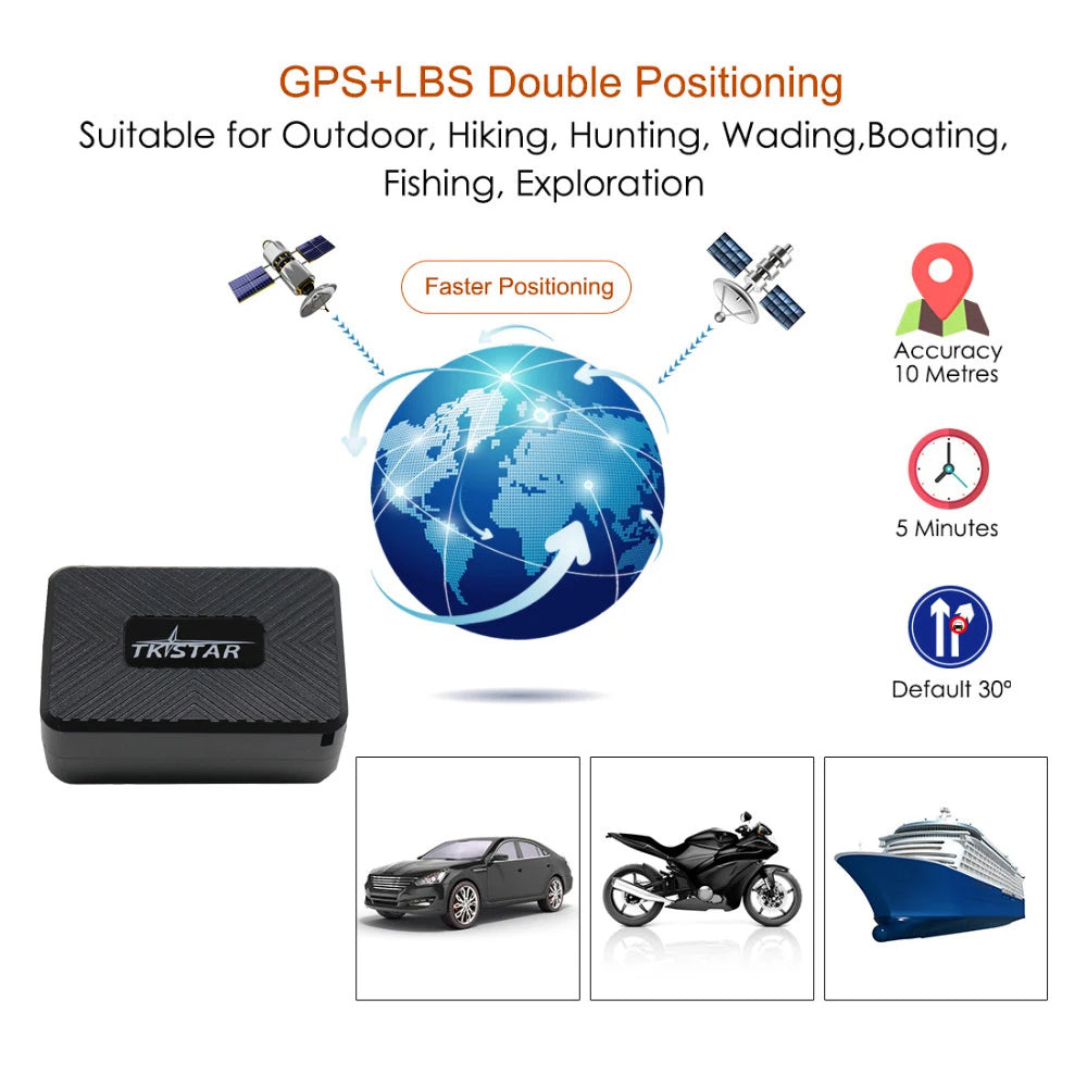 TKSTAR TK913 Car GPS Tracker 2G GPRS Locator with Automatic Voice Monitoring, Free Web APP