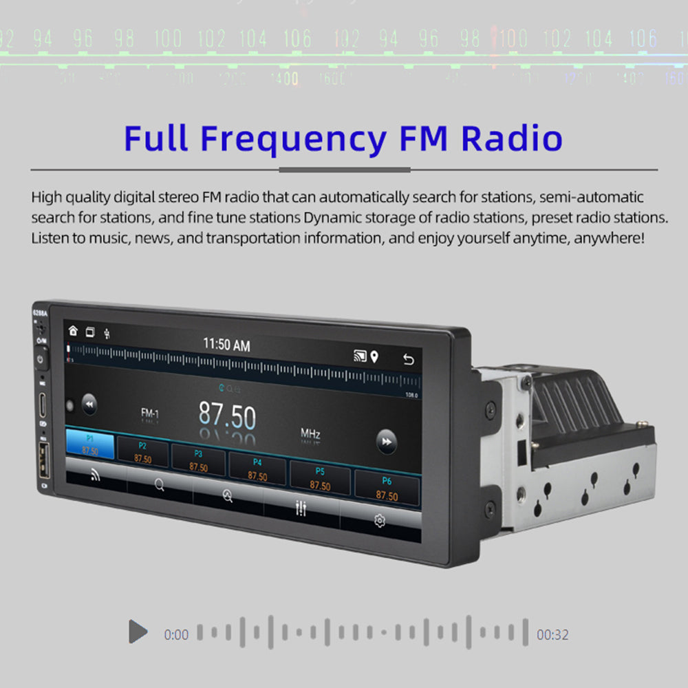 6288A 6.9-inch IPS Screen Android Wireless Car Play Mobile Phone Bluetooth Player 2+32G