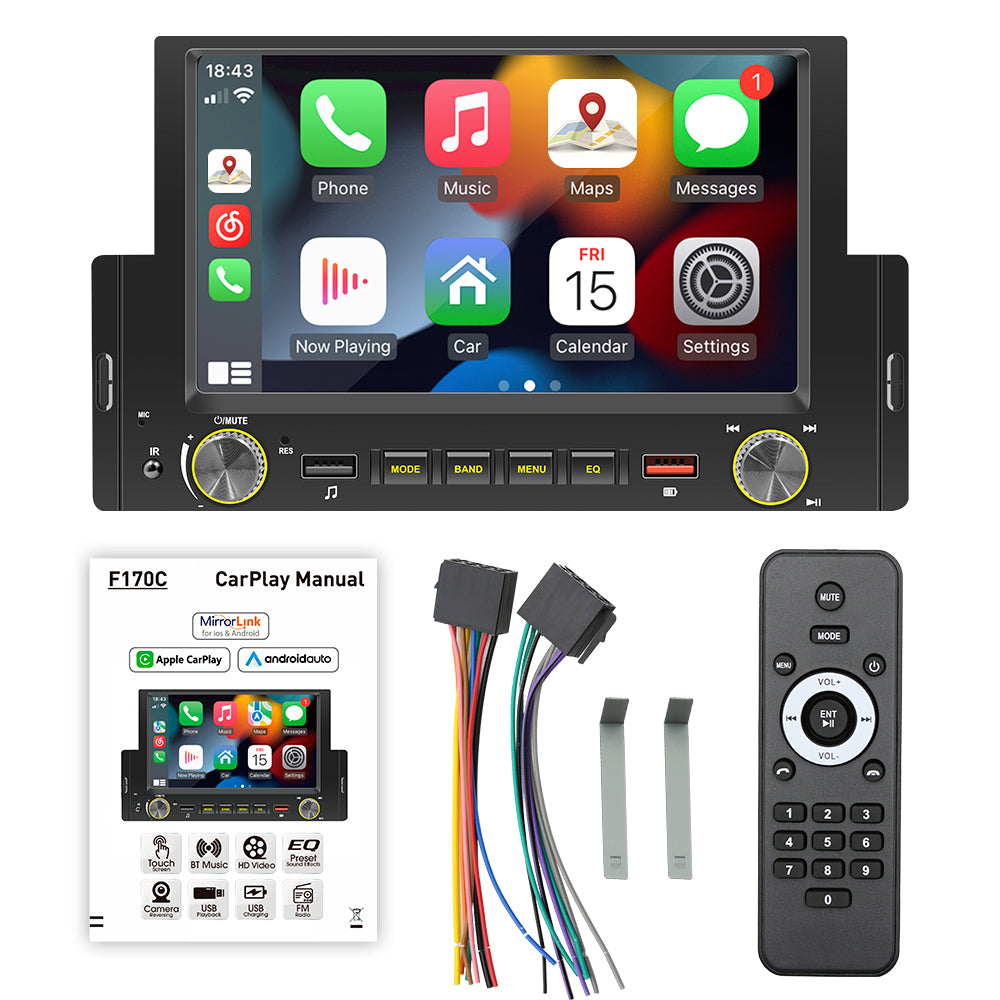 F170C 6-inch Car Play Bluetooth Car MP5 Player with Dual USB Car FM Radio