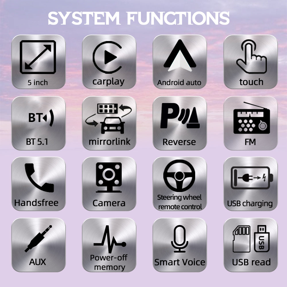 SWM151C 5-inch Display Car Play Mobile Phone Interconnection Car Bluetooth MP5 Player