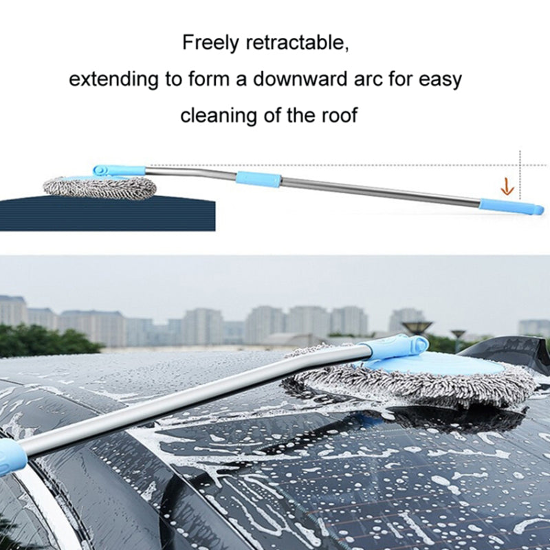 Telescopic Car Wash Brush Long Handle Wash Mop Chenille Car Cleaning Tool