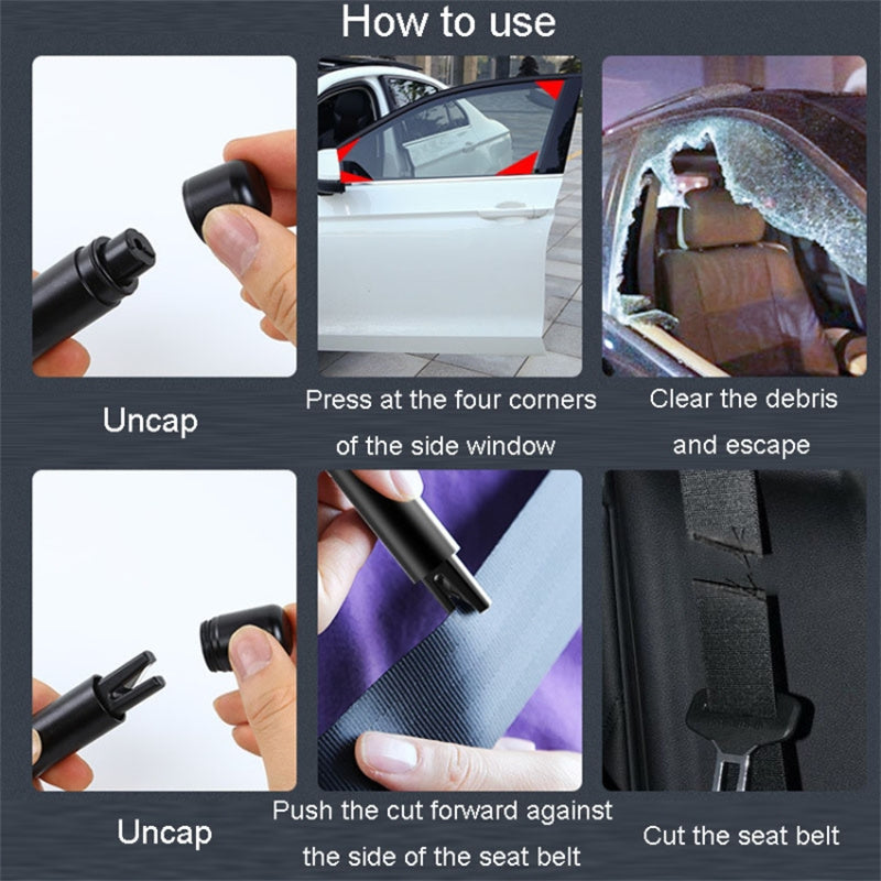 Car Window Breaker Safety Hammer Seat Belt Cutter Life-Saving Emergency Escape Tool