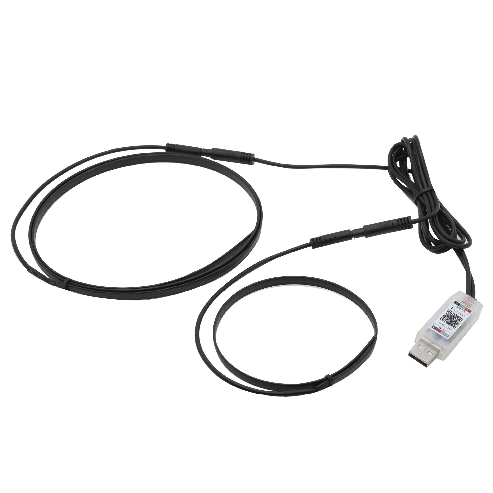 110cm+110cm 2-in-1 RGB Ambient Lights Dual Control Fiber Optic Colorful Lights for Car Interior Decor