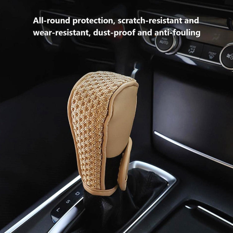 PU + Ice Silk Anti-slip Universal Car Gear Shift Knob Cover Protector Cover