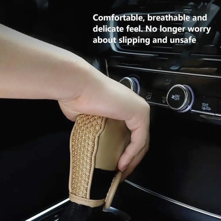 PU + Ice Silk Anti-slip Universal Car Gear Shift Knob Cover Protector Cover