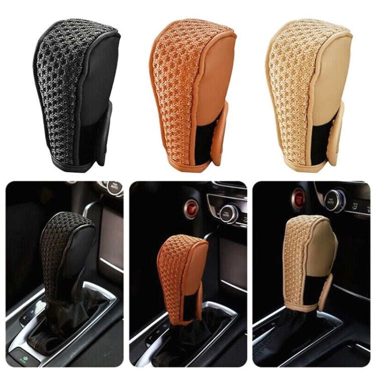 PU + Ice Silk Anti-slip Universal Car Gear Shift Knob Cover Protector Cover