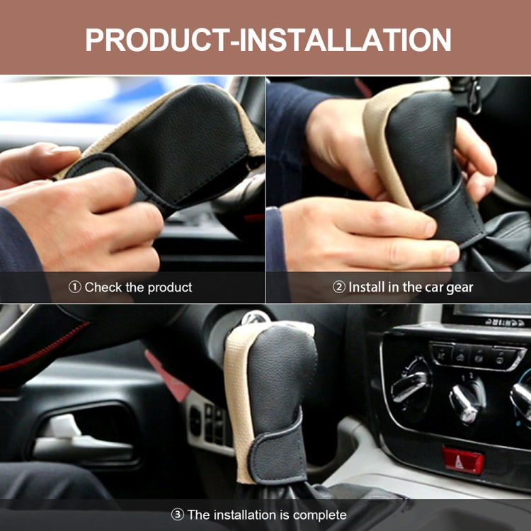 Universal Car Gear Shift Knob Cover Anti-slip PU Leather Protective Cover