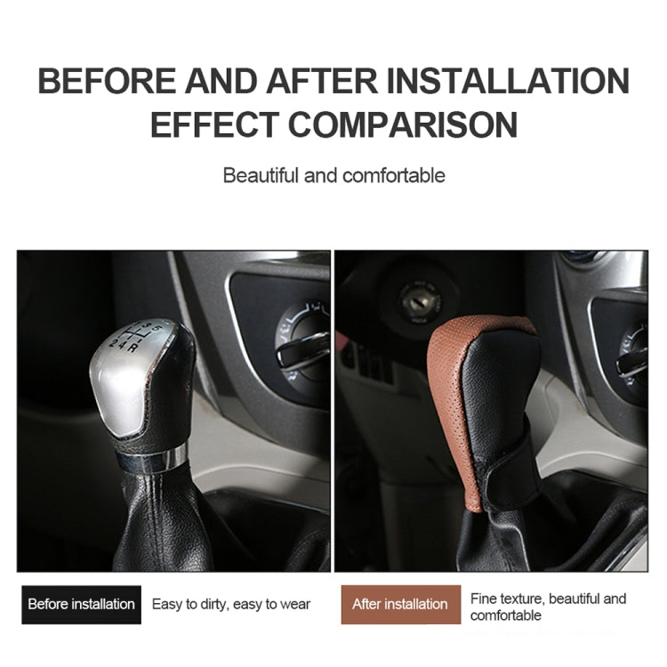 Universal Car Gear Shift Knob Cover Anti-slip PU Leather Protective Cover