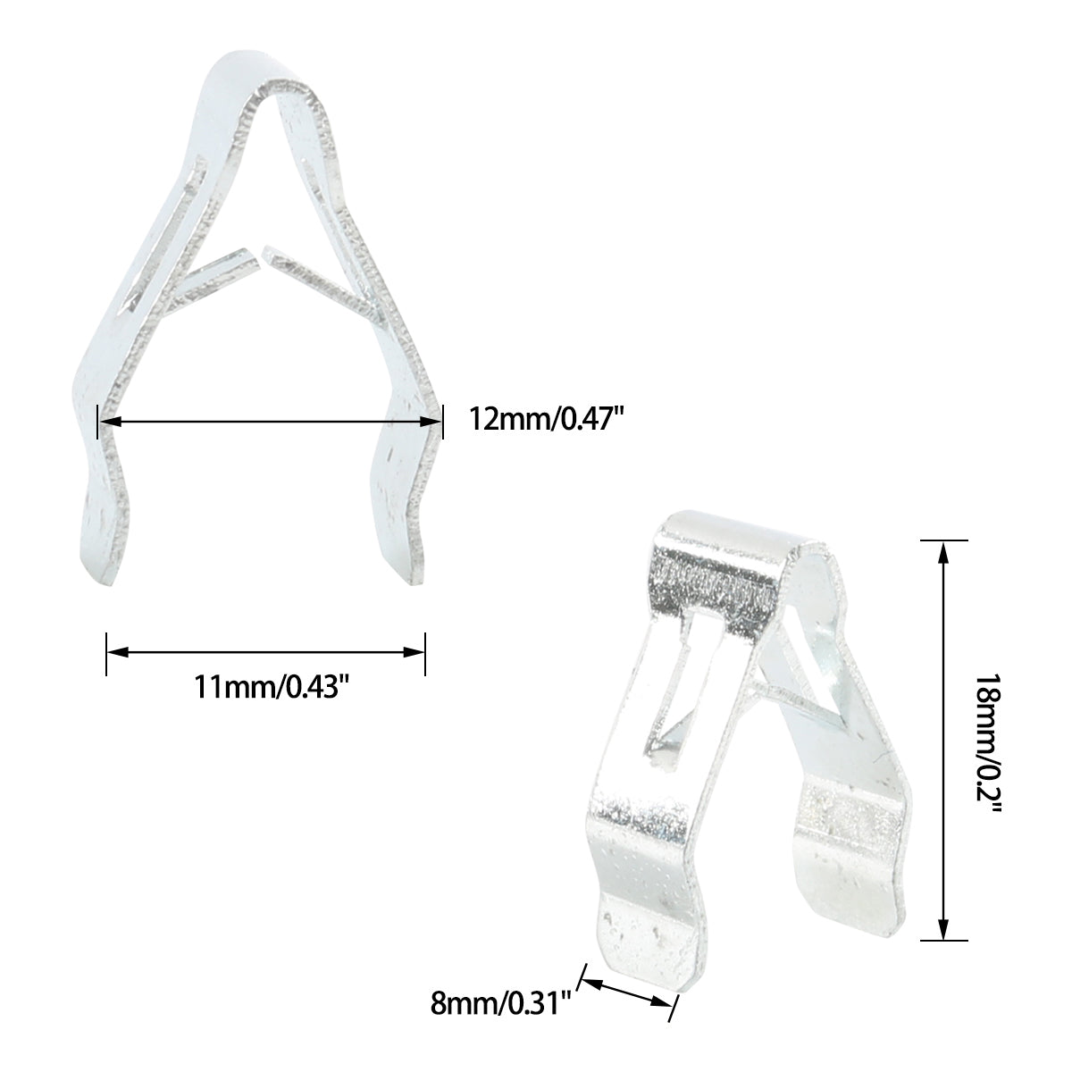 A8247 50Pcs 6# Carbon Steel Car Interior Trim Clips Moulding Fastener, with Plastic Box