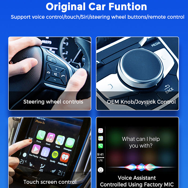 QM8 Car Wired to Wireless Smart AI BOX Car Play Adapter 2GB+16GB
