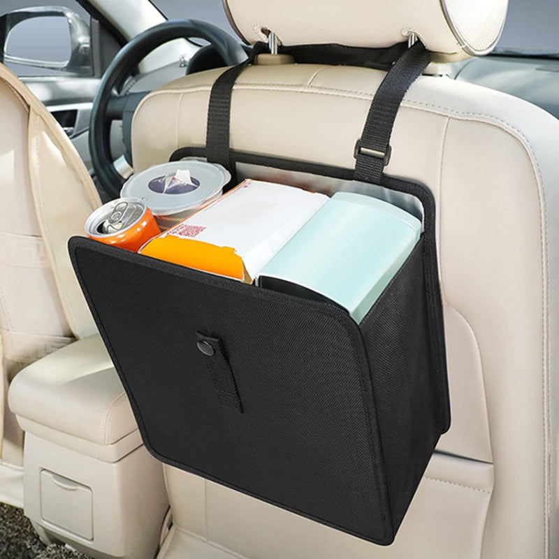 Car Hanging Storage Bag Waterproof Oxford Cloth Car Seat Back Trash Bin, 27*27*14.5cm