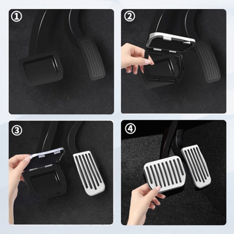 2Pcs Car Foot Pedal Pads for Tesla Model 3 / Y (2017-2022) Snap-on Brake Rest Cover