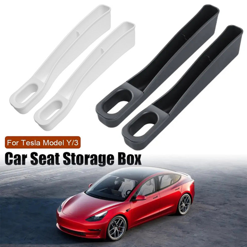 2Pcs For Tesla Model 3 / Y TPE Car Seat Gap Storage Box Crevice Organizer